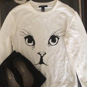 NWOT Forever 21 Cat Sweatshirt